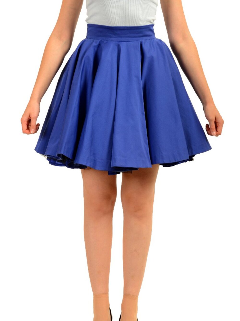 Philipp Plein Couture Women's Royal Blue Fit & Flare Mini Skirt US S IT 40